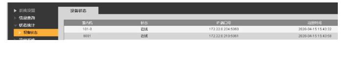 “狀態(tài)統(tǒng)計(jì)——設(shè)備狀態(tài)”查看“101-0”是否在線